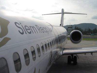 Siem Reap Airways Boeing 717 decals at Koh Samui USM